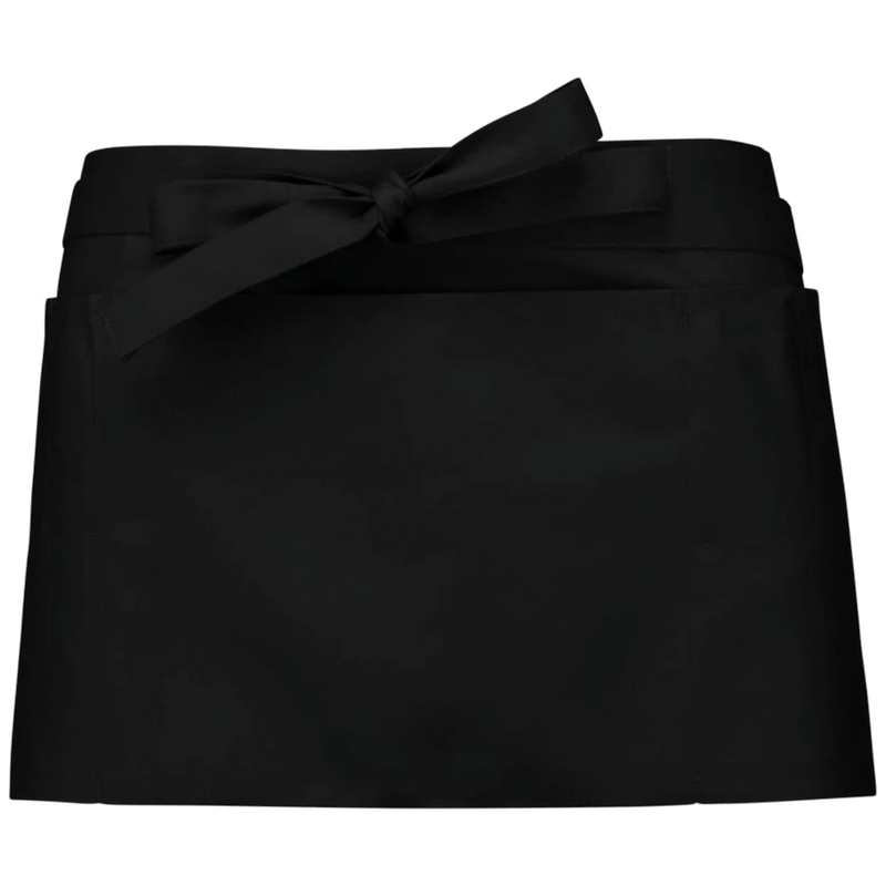 k896-bl_kariban-polykatoen-kort-schort-26-x-70-zwart-front