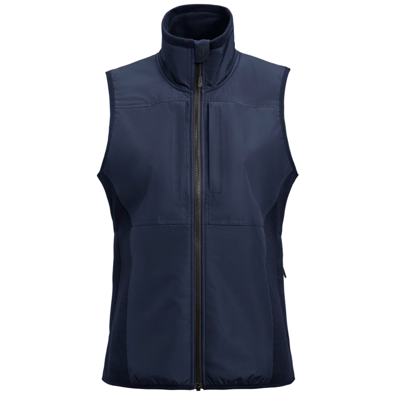 j1277-6700_jobman-1277-dames-fleece-vest-marineblauw-enduranceknitflcevstw-front