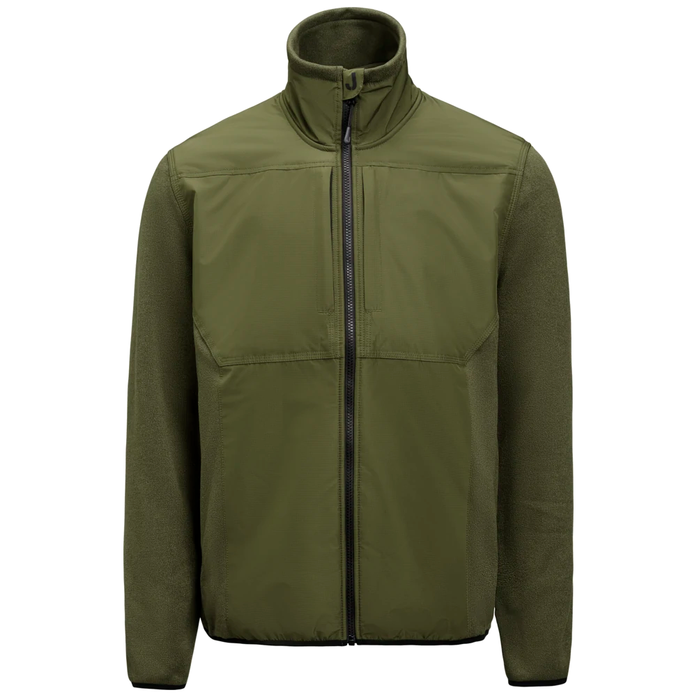 j1275-7600_jobman-1275-fleece-jas-olijfgroen-enduranceknitfleecejkt-front