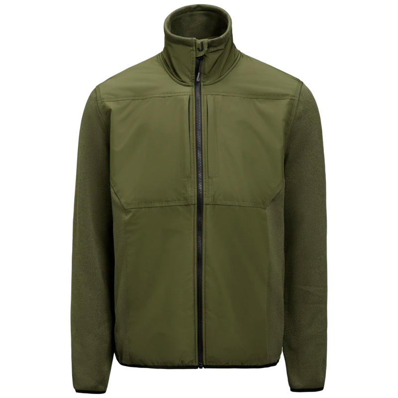 j1275-7600_jobman-1275-fleece-jas-olijfgroen-enduranceknitfleecejkt-front