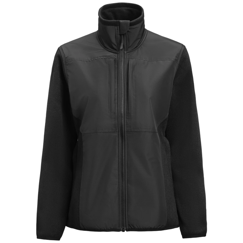 j1274-9900_jobman-1274-dames-fleece-jas-zwart-enduranceknitflcejktw-front